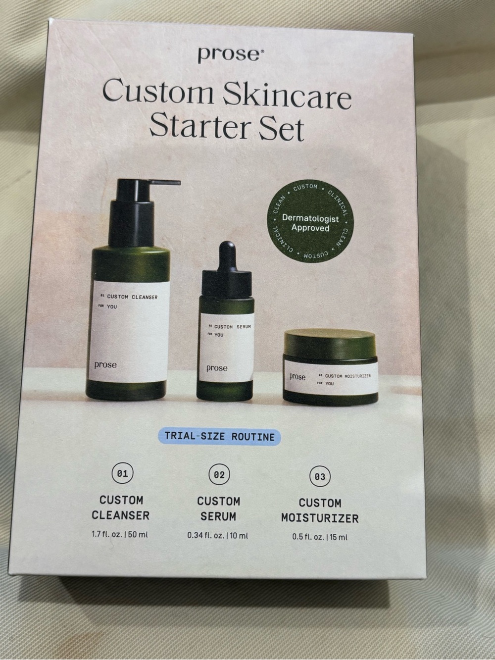prose Custom Skincare Starter Set — Green Trial-Size Moisturizer